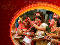 Sidur khela during Durga Puja