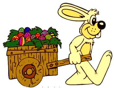 Easter Bunny with pullen cart