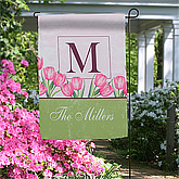 Spring Tulips Personalized Garden Flag