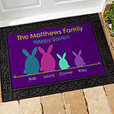 Easter Bunny Family Character Personalized Doormat
