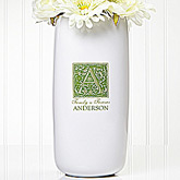 Floral Monogram Personalized Vase