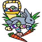 Easter bunny - eggs - carrots