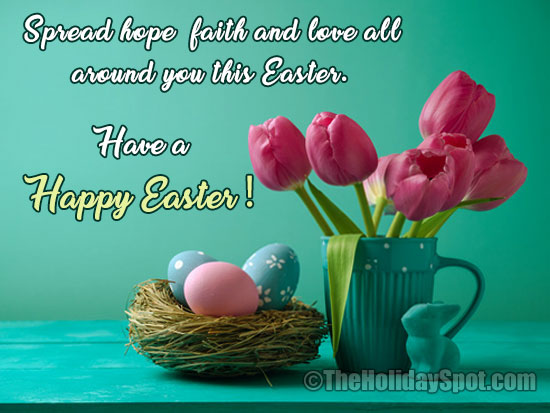 WhatsApp Greeting card for hope, faith and love on Easter