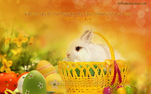 Easter Bunny in Basket Wallpaper