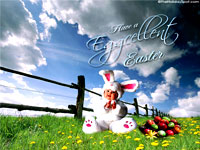 wallpaper showing little kid dressed as easter bunny