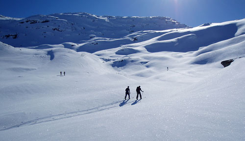Cross-country skiers in western Norway