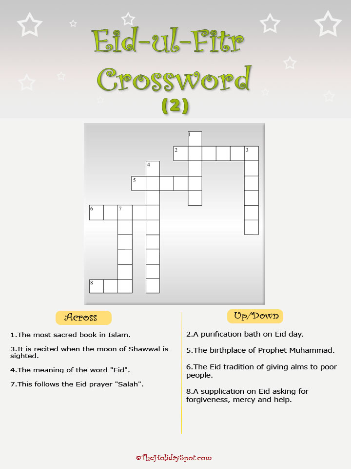 Crossword Puzzle for Eid-ul-Fitr