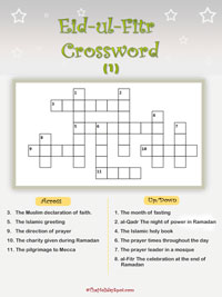 Eid Crossword Puzzle for Kids