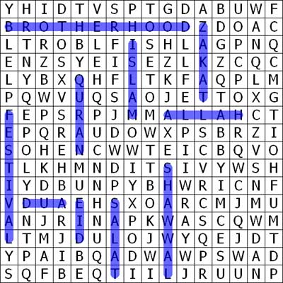 word search answer