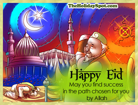 A Eid greeting card with the wishes of success