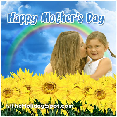 Mother's day card showing a mom loving her daughter
