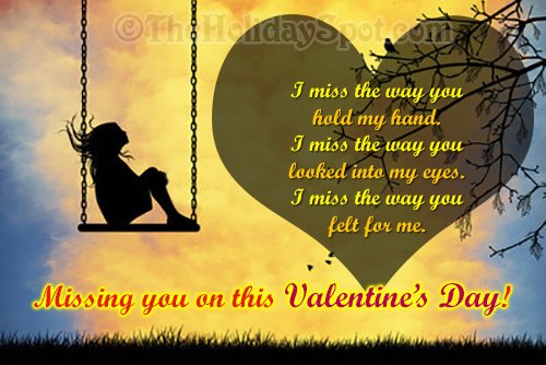Miss You Valentines Day greeting card