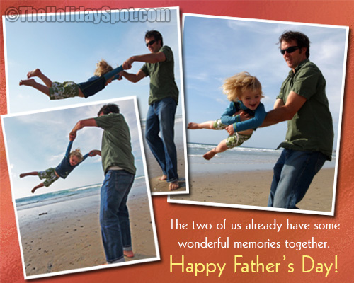 Father's Day card showing wonderful memories together