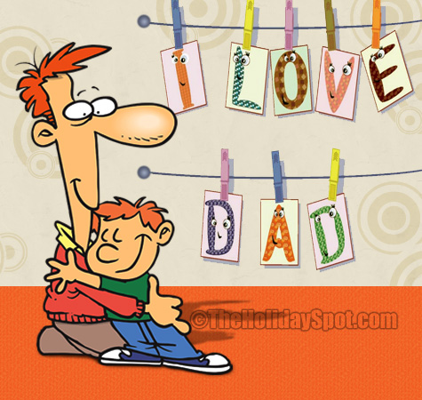 Father's Day greeting card with I Love You message