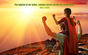 Father's Day Wallpaper with a quotation about the imprint of the Father