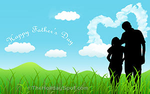 Silhouette of father and daughter
