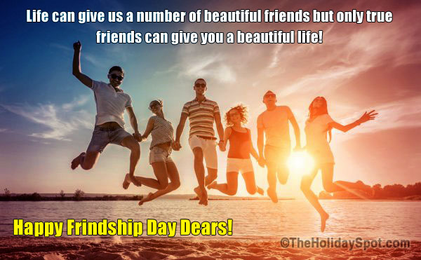 A card for WhatsApp status with a beautiful message of Friendship Day