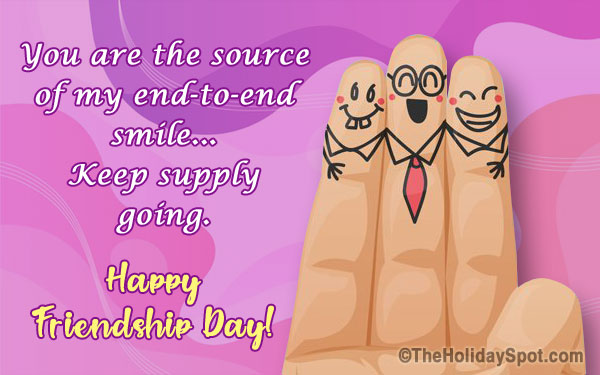 A beautiful smile card with a beautiful message for Friendship Day