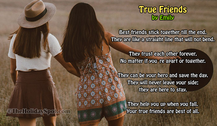 True Friends, a Friendship Day poem themed with two friends enjoying nature's beauty