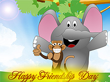 Animal firends wishing Happy Friendship Day