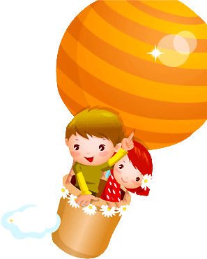 two friends in a hot air balloon