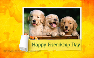 HD desktop illustration featuring three canine bonded in friendship