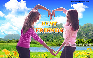 High Quality wallpaper on friendship featuring two friend sharing their bond.