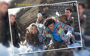 Friendship wallpaper of some friends enjoying with snow
