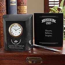 Graduation Personalized Marble Desk Clock