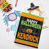 Happy Halloween Personalized Coloring Activity Book & Crayon Set