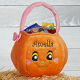 Miss Pumpkin Embroidered Plush Trick or Treat Bag