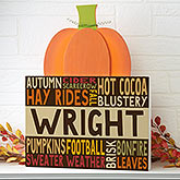 Fall Fun Personalized Pumpkin Tabletop Decor