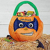Superhero Pumpkin Personalized Plush Treat Bag