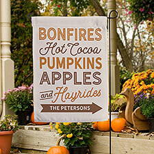 Fall Traditions Personalized Garden Flag
