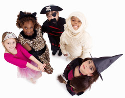 Kids with Halloween Dresses