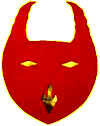 frightning red devil mask