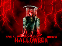 1024x768 Halloween Wallpaper - Halloween Grim Reaper illustration
