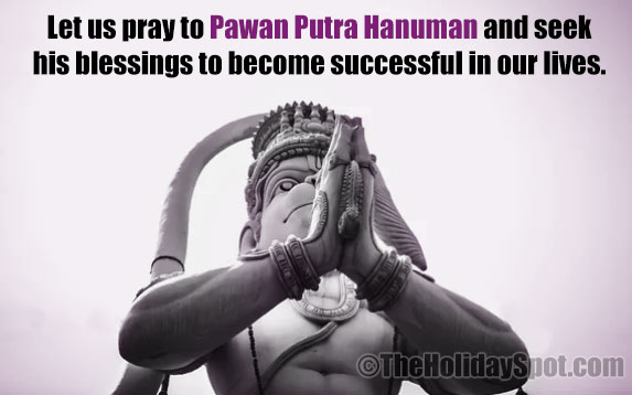 Card for WhatsApp and Facebook status on Lord Hanuman with beautiful message