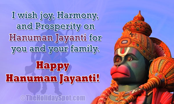Happy Hanuman Jayanti wishes card for WhatsApp and Facebook