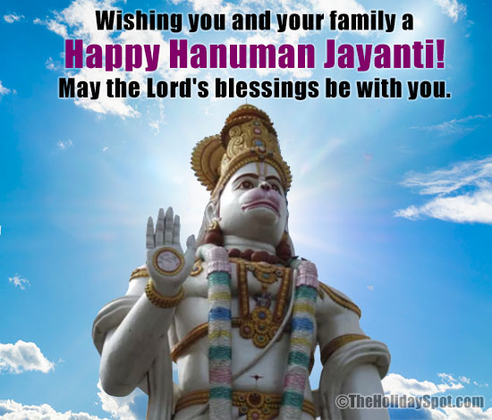 Hanuman Jayanti greeting card for WhatsApp and Facebook