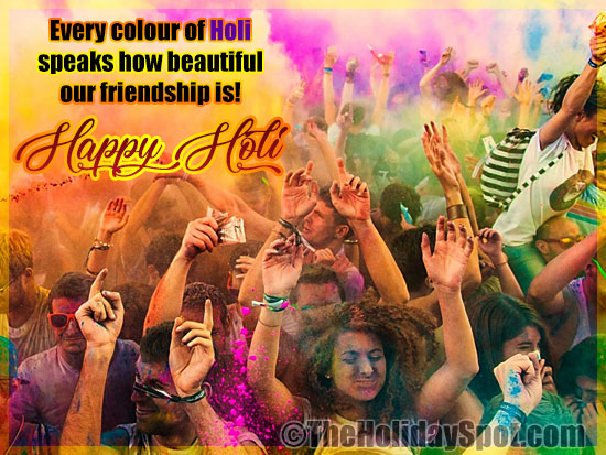Holi card on friendship for WhatsApp and Facebook