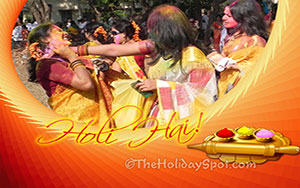 Holi celebration at Shantiniketan