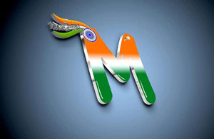 Alphabet M for Indian Independence Day
