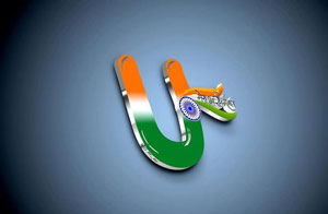 Alphabet U for Indian Independence Day