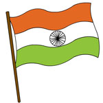 Image of Indian flag for coloring