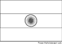 Indian National flag for coloring