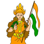 Goddes holding Indian Flag