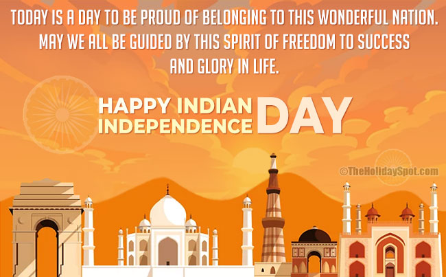 Happy Indian Independence Day greeting card for WhatsApp and Facebook