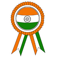 Indian tri-color badge for coloring