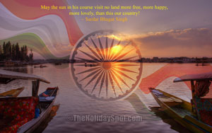 An Indian Independence Day HD Wallpaper themed with Shikaras on Dal Lake at Kashmir